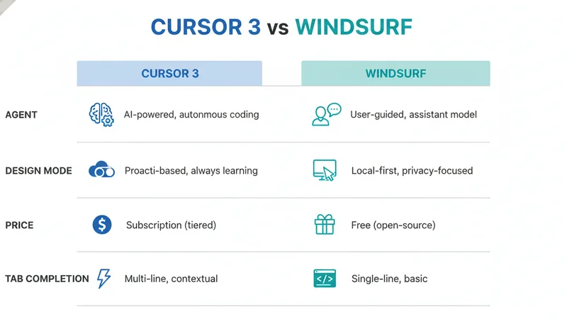 Cursor 3 vs Windsurf 比較