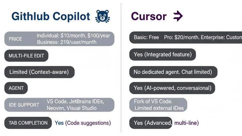 GitHub Copilot vs Cursor 機能比較
