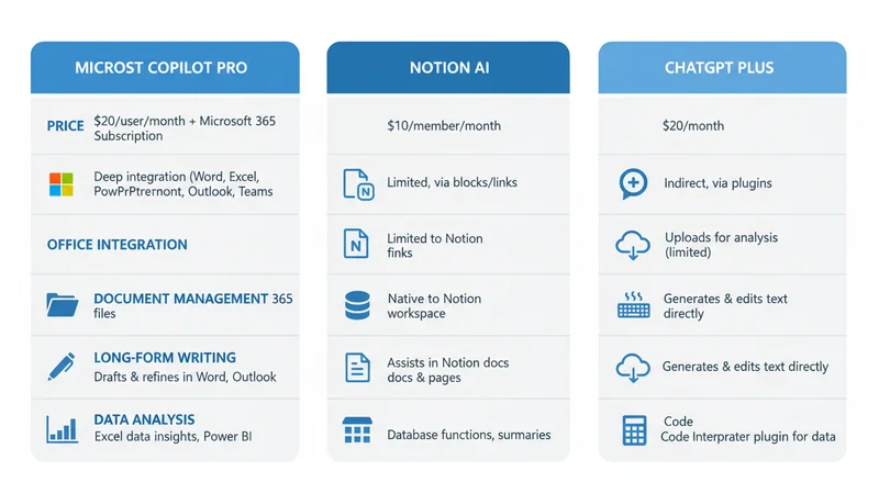Microsoft Copilot vs Notion AI vs ChatGPT 比較