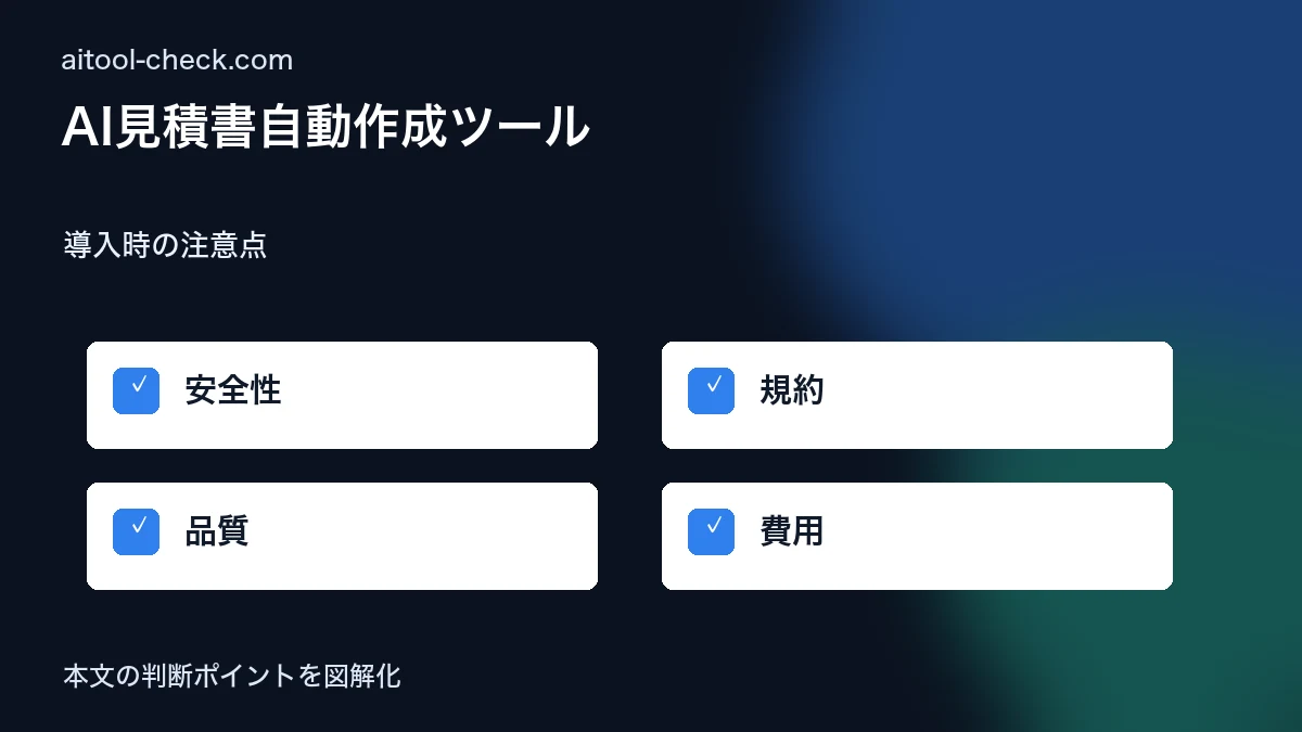 AI見積書自動作成ツール|個人事業主の経営業務を効率化 導入時の注意点 図解
