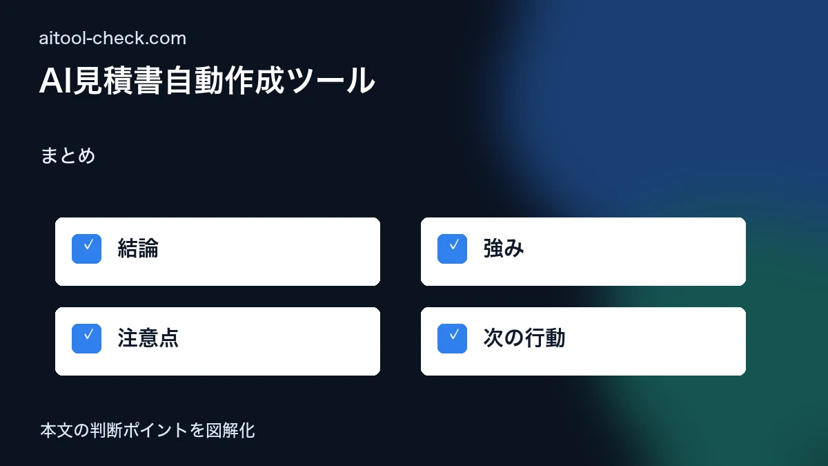 AI見積書自動作成ツール|個人事業主の経営業務を効率化 まとめ 図解