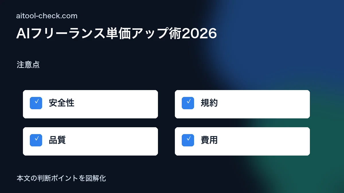 AIフリーランス単価アップ術2026|スキルと交渉で月収を上げる方法 注意点 図解