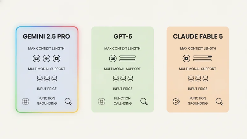 Gemini 2.5 Pro API と GPT-5・Claude Fable 5 の比較