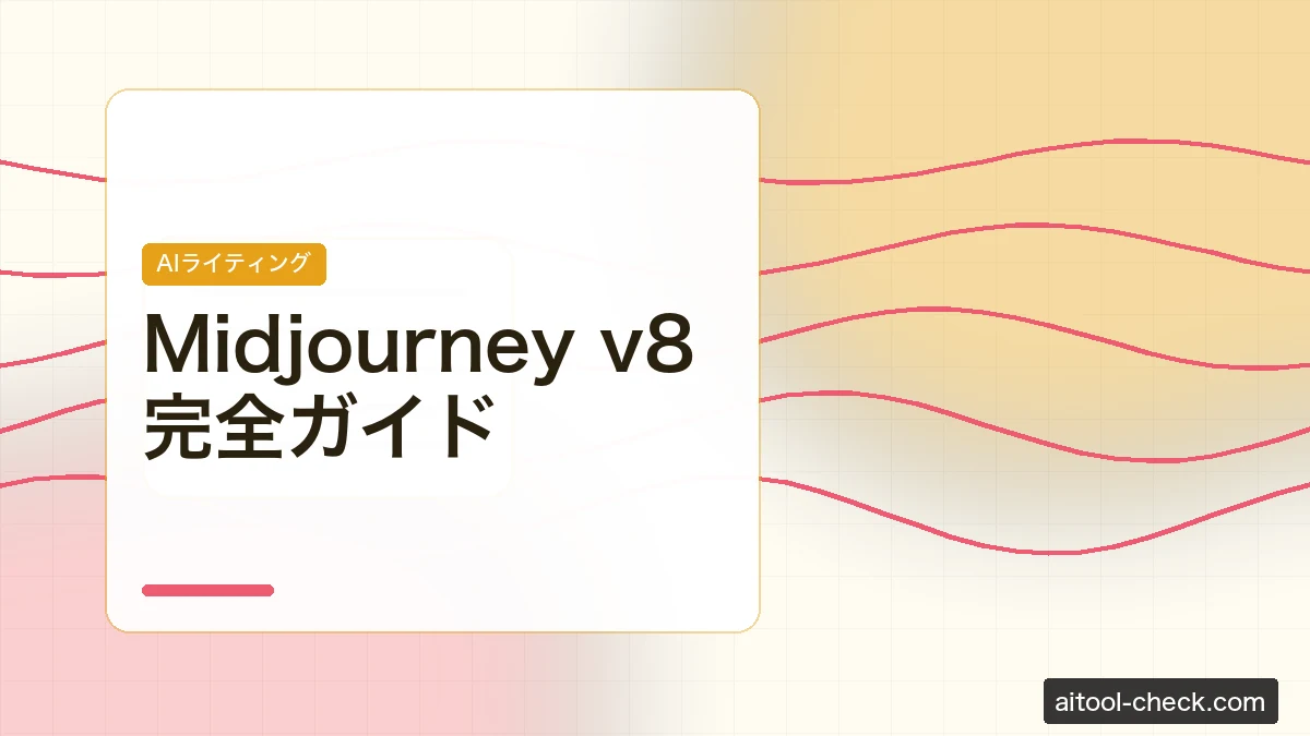 Midjourney v8 完全ガイド｜使い方・商用利用・料金・デザイナー活用法【2026年版】